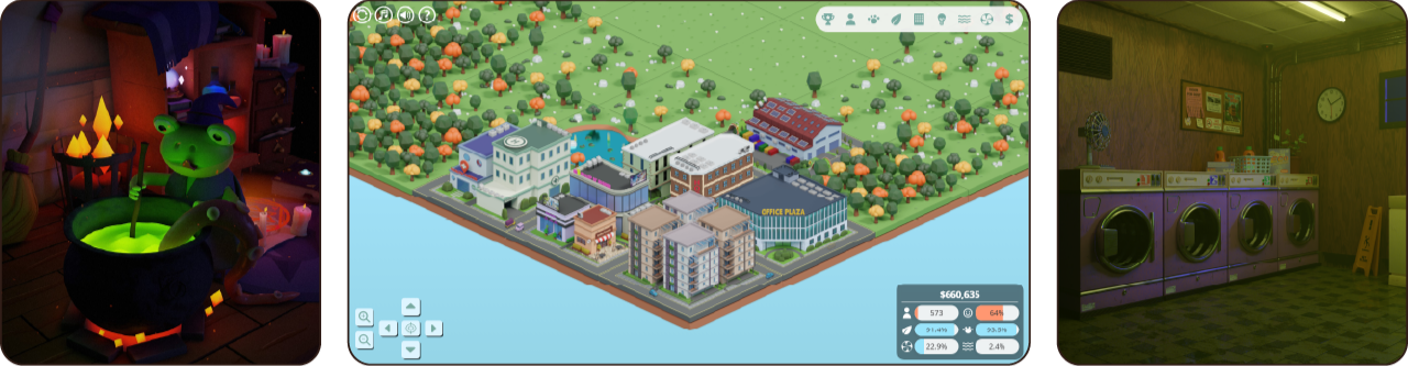 A collection of 3D illustrations.